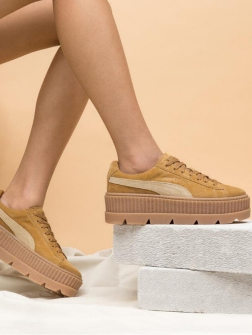 Puma x Fenty Cleated Creepers Golden Brown Size 7 Suede